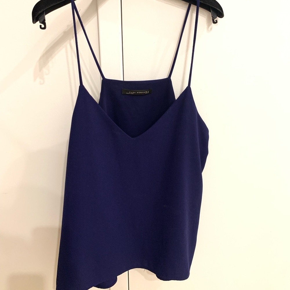 Zara thick cami in purple.